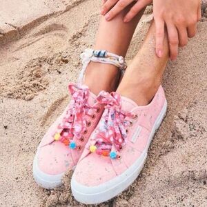 Superga x LoveShackFancy Pink Floral Canvas Sneakers 8.5